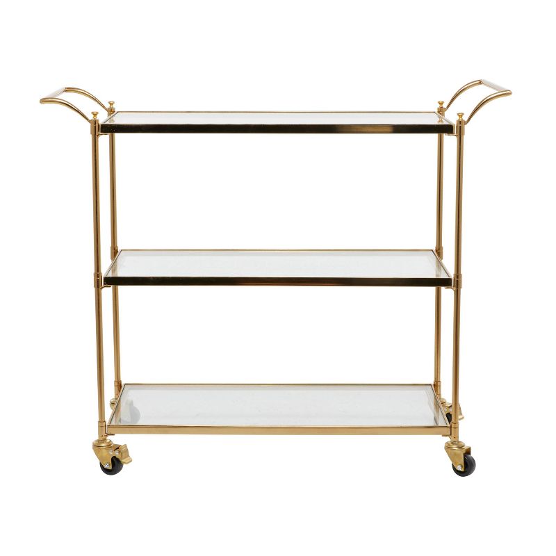 Modern 3 Shelf Metal Bar Cart Brass - Olivia &#38; May, 3 of 9