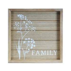 VIP Wood 11.75 in. Brown Family Floral Sign - 1 of 2