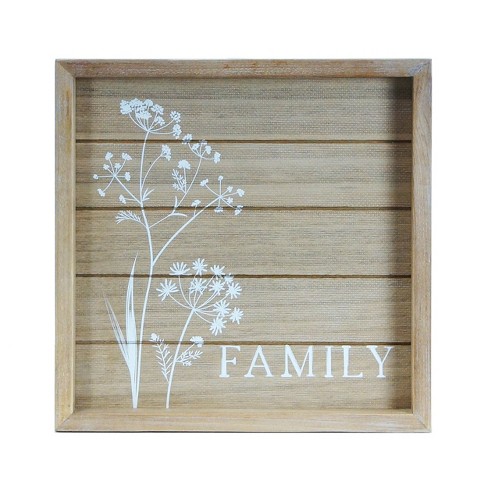 VIP Wood 11.75 in. Brown Family Floral Sign - image 1 of 2