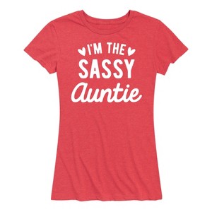 Women's - Instant Message - I'm the Sassy Auntie Short Sleeve Graphic T-Shirt - 1 of 4