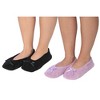 Roxoni Women's Plush Terry Cotton & Velour Ballerina Slippers – 2-Pack of Cozy Indoor Footwear - 2 of 4