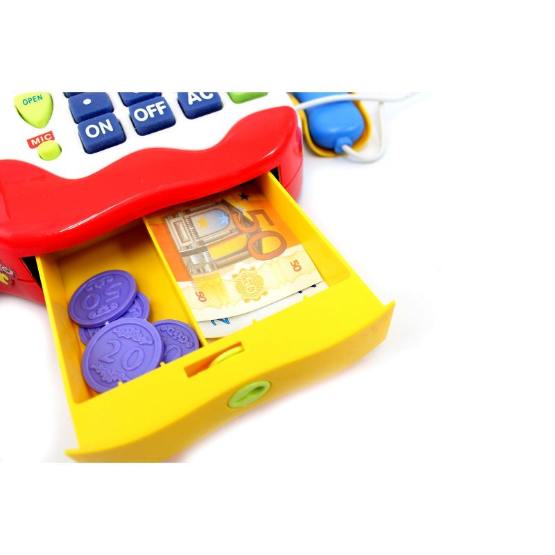 Link Supermarket Cash Register With Checkout Scanner, Weight Scale, Microphone, Calculator, Play Money And Food Shopping Playset For Kids, 3 of 10