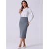 INSPIRE CHIC Women's Plaid High Waist Zipper Back Split Bodycon Midi Skirt - 2 of 4