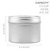 Cornucopia Brands 4oz Round Metal Tins w/View Window Lids, 12pk; Silver Party Favor Tins w/ Clear Lids - 3 of 4