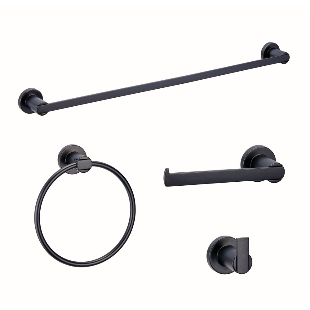 Photos - Other sanitary accessories Design House 4pc Eastport Bathroom Accessory Kit Matte Black  