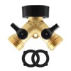 Syemin Landscape Equipment Parts and Accessories, Two Way Valves, Garden Hose Diverter Y-Connectors for Garden, Lawn, Gold, 3.35"*3.35"*2.76" - 4 of 4
