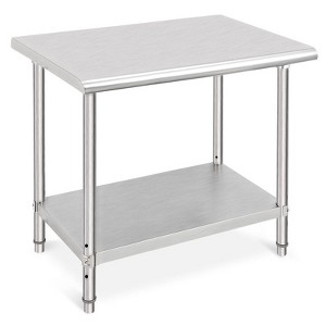 Stainless Steel Kitchen Cart, 36 x 24 x 35 Inches Prep Table with Table Foot and Adjustable Shelf - 1 of 4