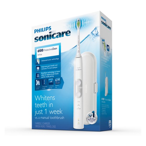 Philips Sonicare ProtectiveClean 6100 Whitening Rechargeable Electric  Toothbrush - HX6877/21 - White