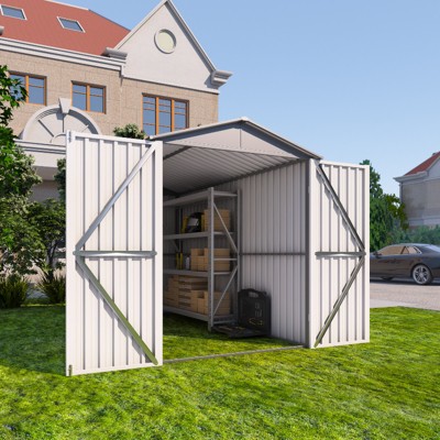 KWPZQEB Motorcycle Outdoor Storage Shed, Heavy Duty Vehicle Shed with Window,Weather-Resistant Metal Tool Shed for Backyard, Garden