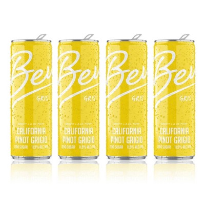 Bev Pinot Grigio White Wine - 4pk/250ml Cans