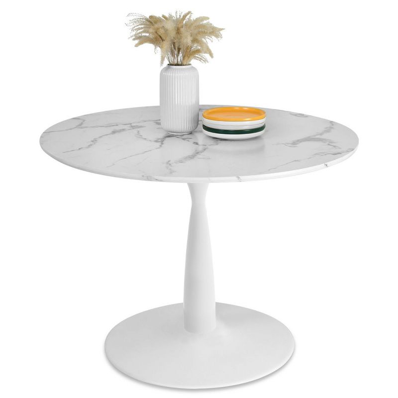 40'' Harris Round Artificial Marble Top Pedestal Modern Dining Table-The Pop Maison, 3 of 11