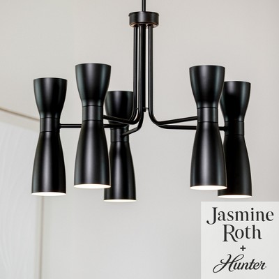 Zola 26" Matte Black 10-Light Mid-Century Modern Chandelier