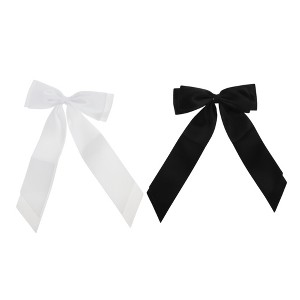 Unique Bargains Fashion Double Ribbon Hair Clips Hairdo Clip 2 Pcs - 1 of 4