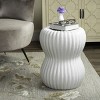 Hour Glass Garden Stool - ACS4518 - Indoor/Outdoor - White - Safavieh - 2 of 3