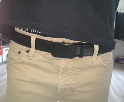 Mio Marino  Men's Indented Designed Ratchet Belt - Deep Charcoal, Size:  Adjustable From 28 To 44 Waist : Target