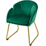 Yaheetech Velvet Armchair Accent Chair with Metal Legs for Living Room/Bedroom, Green