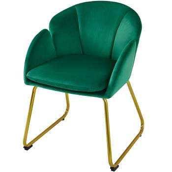 Yaheetech Velvet Armchair Accent Chair with Metal Legs for Living Room/Bedroom
