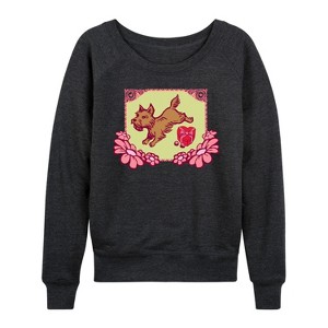 Women's - Wizard of Oz - Toto with Box of Chocolates Lightweight French Terry Slouchy - 1 of 4