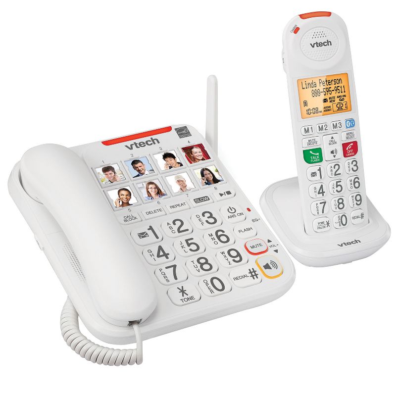 VTech® Amplified Corded/Cordless Answering System with Big Buttons and Display, 5 of 6