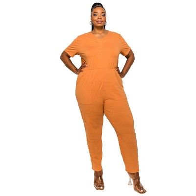 L I V D Women's Gineva V Neck Pocket Jumpsuit