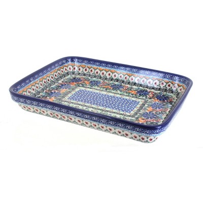 Blue Rose Polish Pottery Ashley Large Rectangular Baker