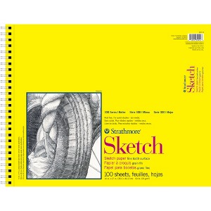 Strathmore 300 Series Sketch Pad, Side Wire Binding, 100 Sheets, 14x17 inch - 1 of 4