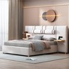 NicBex Full/Queen Size Velvet Upholstered Bed Frame with 2 Bedside Pillows,Platform Bed Frame with Storage Shelves and Charging Station,Easy Assembly - 3 of 4