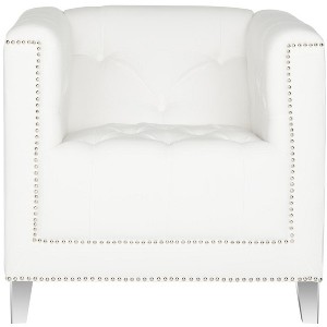 Hollywood Glam Tufted Acrylic Chair - MCR4212 - White/Clear - Safavieh Couture - 1 of 4