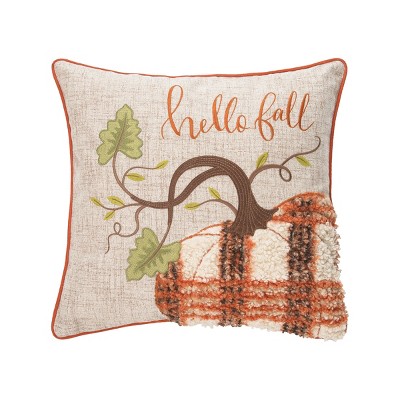 C&F Home 18" x 18" Harvest Time Hello Fall Embellished Throw Pillow