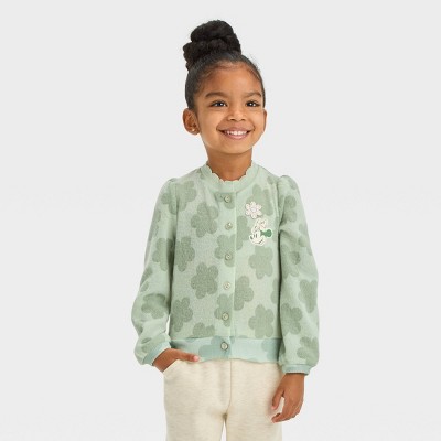 Toddler Girls' Disney Minnie Mouse Cardigan - Sage Green : Target