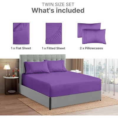 Twin Size White Microfiber Deep Pocket Sheet Set