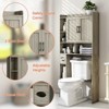 Over The Toilet Storage Cabinet with Barn Door, Home Space-Saving Toilet Rack - 3 of 4
