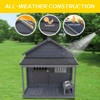 44.6" Large Wooden Outdoor Dog House with Lockable Door & Terrace, Weatherproof Solid Wood Cabin with Asphalt Roof - Nertpow - 3 of 4