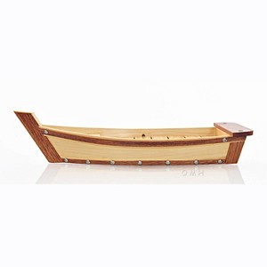 Wooden Sushi Boat Serving Tray – 3.37 in – Handmade Natural Wood Nautical Tray By Old Modern Handicrafts - 1 of 4