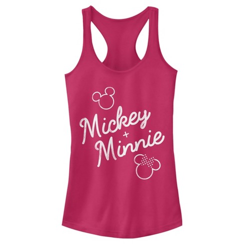 Juniors Womens Mickey & Friends Retro Signatures Racerback Tank