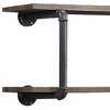 Vynxaria Antique Oak & Sandy Gray Finish Wall Rack, 2-Tier Design - 4 of 4