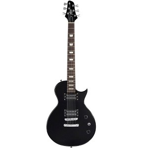 Monoprice 66 Classic V2 Black Electric Guitar with Gig Bag, Right, 6 Strings, Poplar Body, HH Pickups - Indio Series - 1 of 4