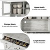 Kitchen Pantry Storage Cabinet with Microwave Stand & Coffee Bar Cabinet,Freestanding Hutch Cabinet with 4 Doors and Adjustable Shelves,Tall Pantry - 3 of 4