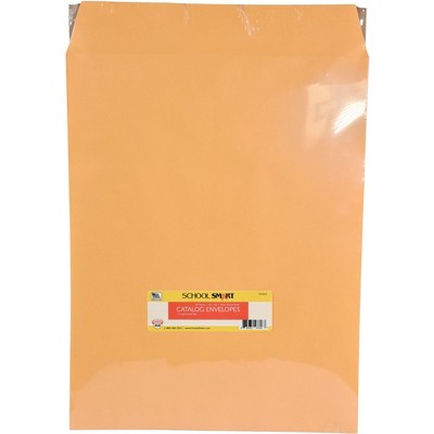 School Smart No Claps Envelopes with Ungummed Flap, 14 x 18 Inches, Kraft Brown, Pack of 25