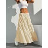 Women's Boho Maxi Skirt - Flowy Flared Ruffle Design for Summer & Going Out Outfits Beige - 4 of 4