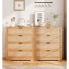 Whizmax 4 Drawer Dresser for Bedroom, Rattan Chest of Dressers, Modern Wood Tall Dresser with Power Outlets for Living Room,Closet Hallway, Entryway - 3 of 4