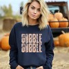 Gobble Gobble Block Distressed - Women's Graphic Sweatshirt - 3 of 4