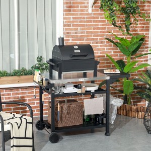 CAVINAS Grill Cart Stainless Steel Tabletop Outdoor Grill Table Multifunctional Outdoor Grill Cart Suitable for Outdoor Grilling - 1 of 4