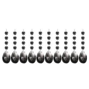Unique Bargains Hanging Ornament DIY Craft Teardrop Crystal Chandelier Pendant Beads 4.92" x 1.5" 10 Pcs - 1 of 4