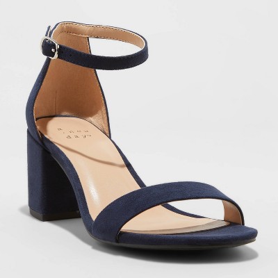 navy heeled sandals