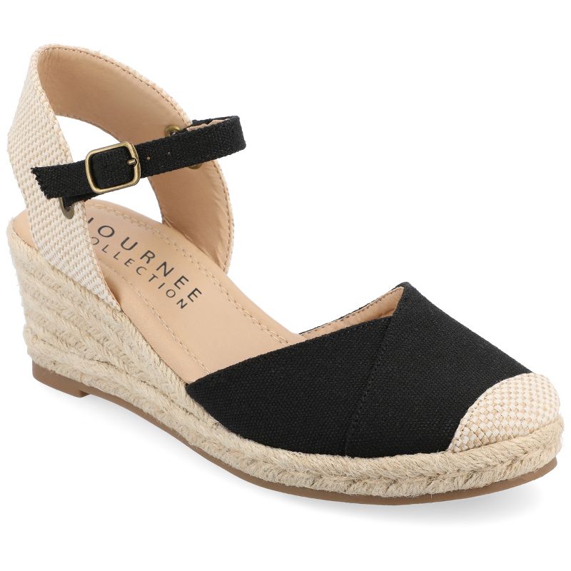 Journee Collection Womens Ashlyn Tru Comfort Foam Wedge Heel Espadrille Sandals, 1 of 13