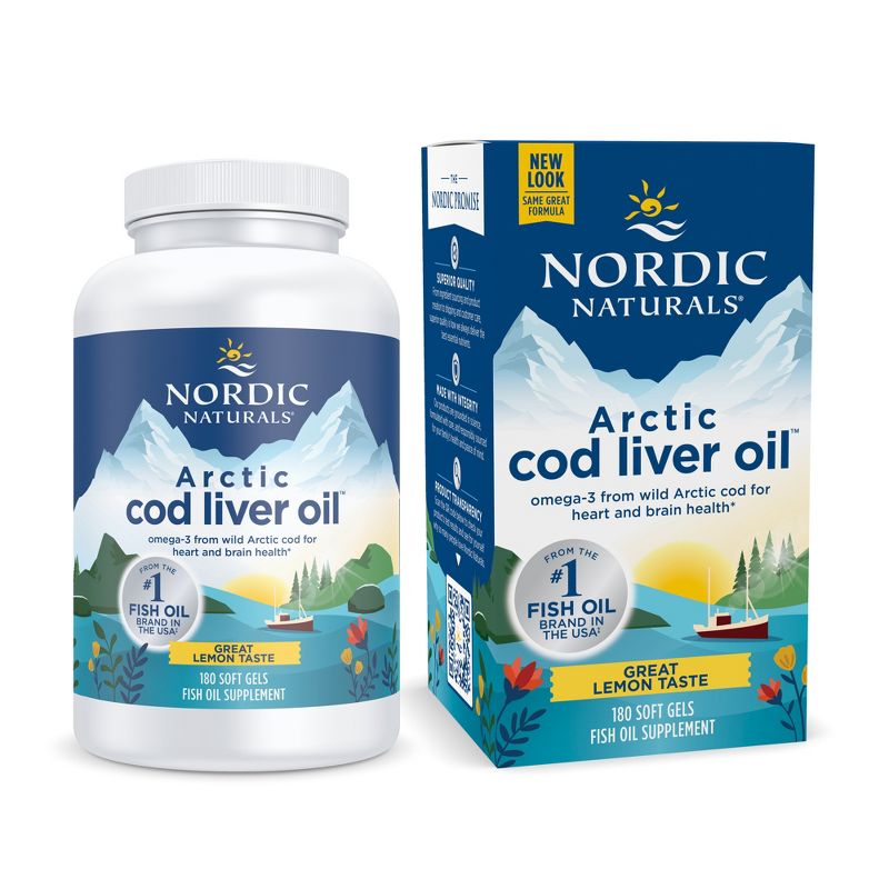 Nordic Naturals Arctic CLO - All Natural Cod Liver Oil Soft Gels, Lemon Flavor, 1 of 4