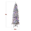 Best Choice Products Pre-Lit Artificial Snow Flocked Pencil Christmas Tree Decoration w/ Multicolor Lights - 2 of 4