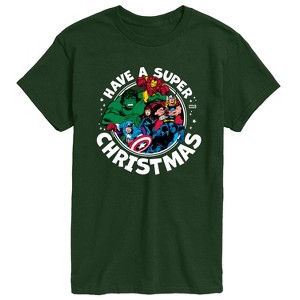Men's - Marvel - Have A Super Christmas Avengers Short Sleeve Graphic T-Shirt - 1 of 3