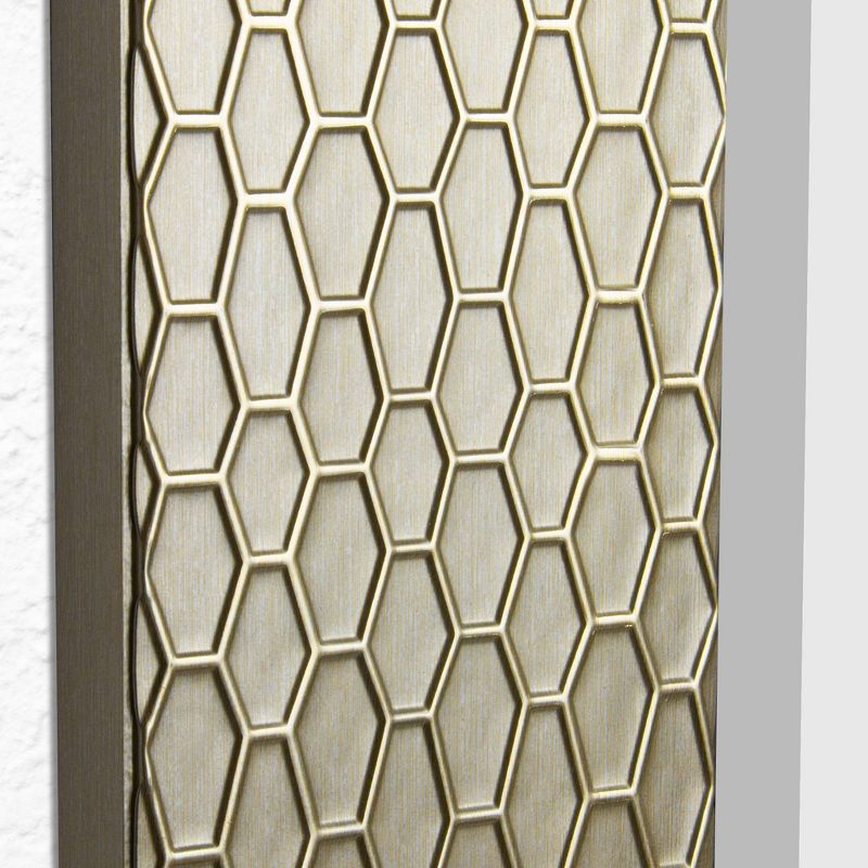 29.5&#34; x 35.5&#34; Champagne Honeycomb Frame Mirror - Head West, 5 of 6